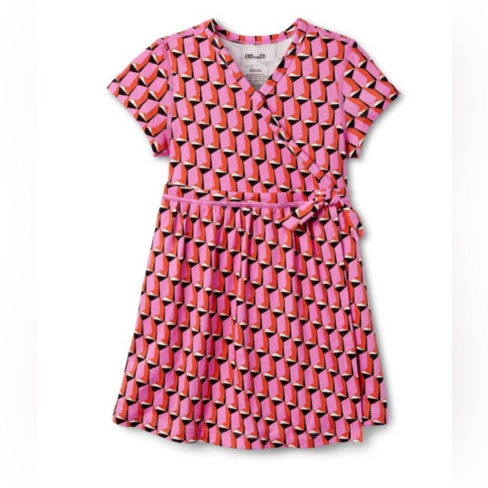 Diane Von Furstenberg for Target Toddler short sleeve Pink Modern Geo Wrap dress